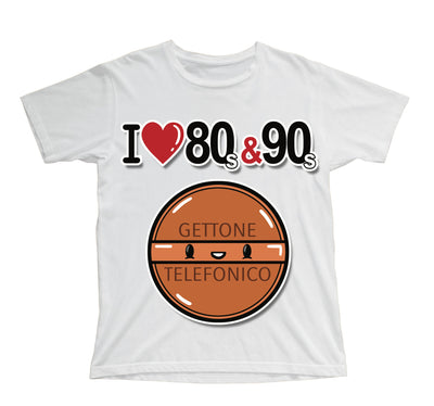 T-shirt Bambino/a I LOVE 80/90 GETTONE ( G70009217 ) - Gufetto Brand 