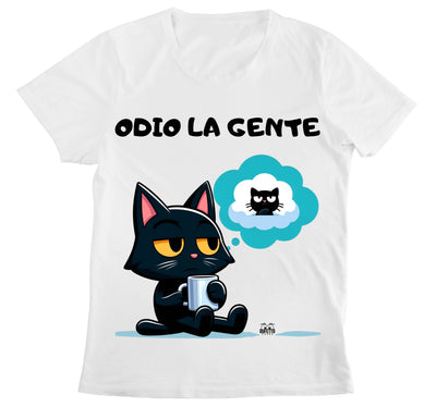 T-shirt Donna GATTO ODIO ( GO88356987 ) - Gufetto Brand 