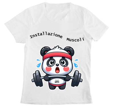 T-shirt Donna PANDA MUSCOLI ( PA489056789 ) - Gufetto Brand 