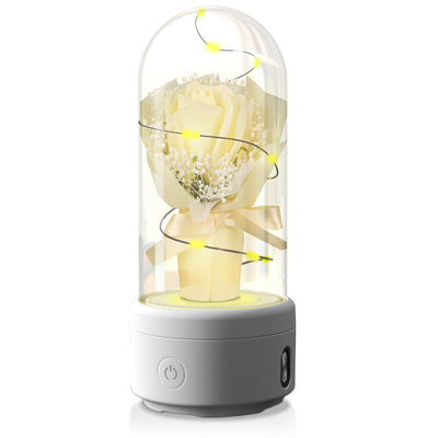 Creativo 2 in 1 Buchuet LED Ligt e altoparlante Bluetooth Motgers Dye Hift Rose luminoso Nicht Ligt ornamento in vetro Tsover - Gufetto Brand 