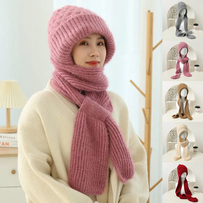 Sciarpa e cappello foderati in pile da donna Sciarpa invernale calda lavorata a maglia - Gufetto Brand 