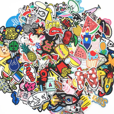 30PCS/lot Embroidery Patches Mixed Random Cute Cartoon Iron On Patches for Clothing Stickers On Clothes Kids Jeans Summer Style - Gufetto Brand 