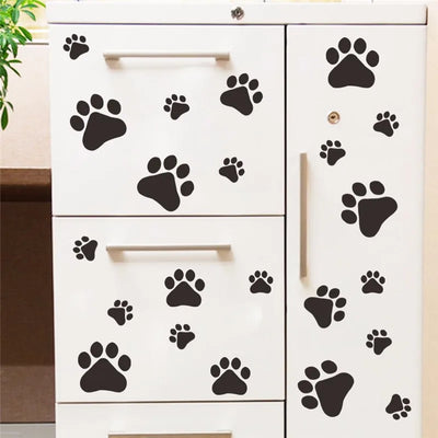 22pcs 4-10cm Cartoon Cute Dogs Cats Animal Foot Wall Stickers For Kids Child Rooms Wardrobe Fridge Home Decor Vinyl Wall Decals - Gufetto Brand 