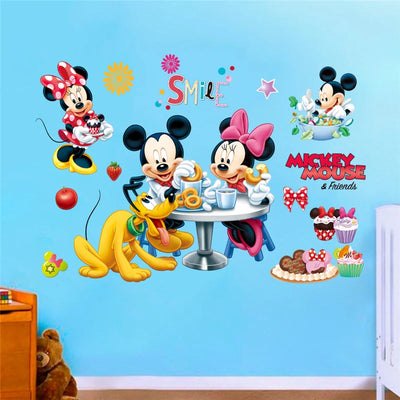 Cartoon Mickey Minnie Wall Stickers For Children Bedroom Kids Rooms Living Room Wall Decal Art Poster Mural Christmas Gift Decor - Gufetto Brand 