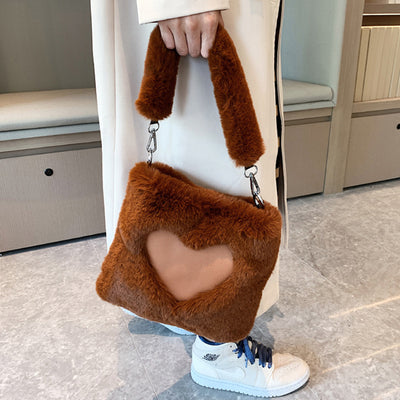 Love Handbags Borse a tracolla in peluche invernali per donna - Gufetto Brand 