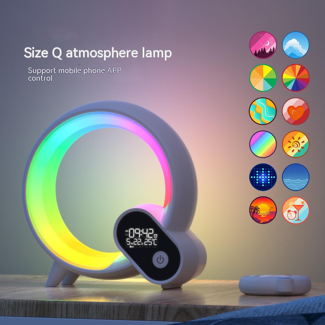 Creative Q Light Analogico Alba Display digitale Sveglia Audio Bluetooth  Sveglia intelligente Q Luce colorata per atmosfera