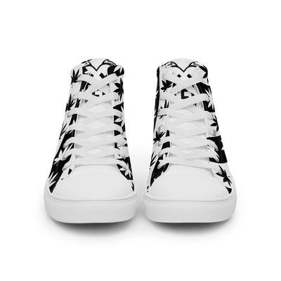 Sneakers alte in tela da uomo CANNABIS B/W - Gufetto Brand 