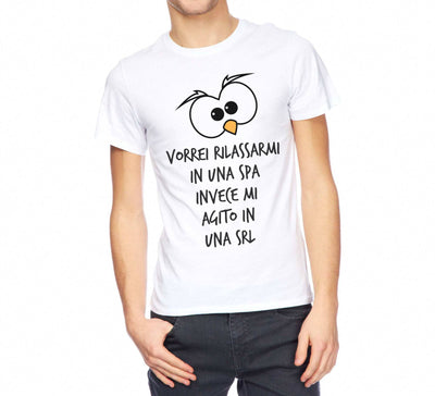 T-shirt Uomo Vorrei Rilassarmi Occhio G/P - Gufetto Brand 