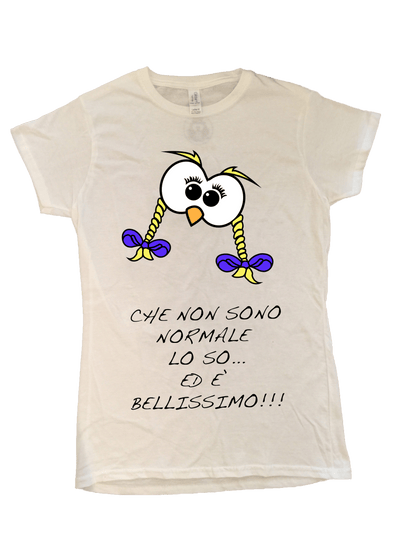 T-shirt Bianca Gufetta con treccine Che non... - Gufetto Brand 