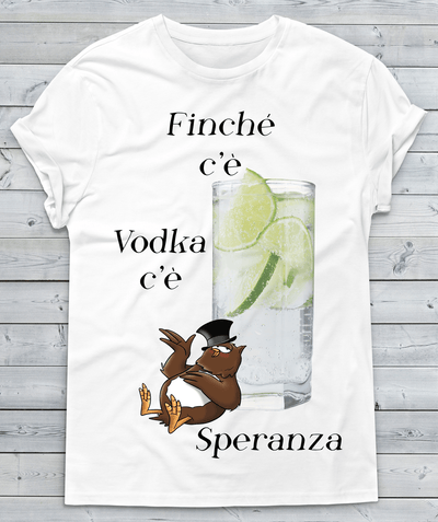 T-shirt Uomo Finché c'è Vodka - Gufetto Brand 