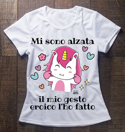 T-shirt Donna Mi sono Alzata ( M672086 ) - Gufetto Brand 