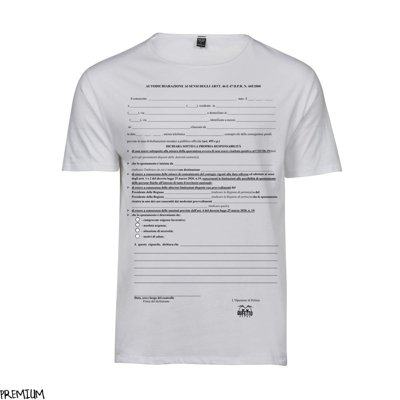 T-shirt Uomo Autocertificazione 4 Maggio ( O4901 ) - Gufetto Brand 