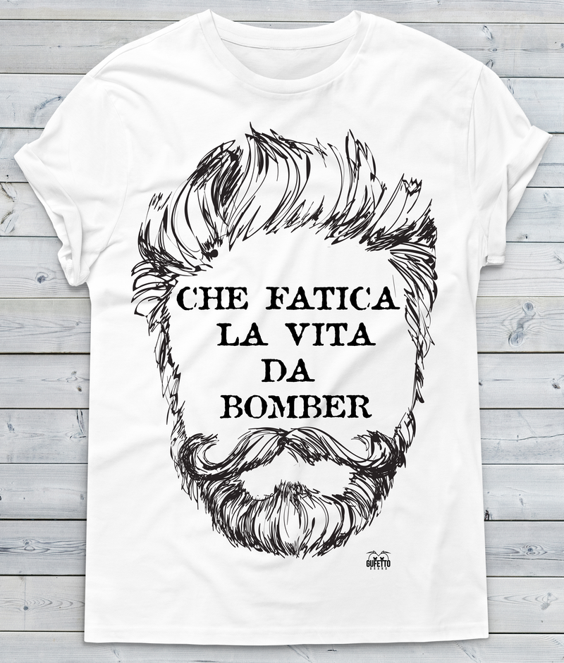 T-shirt Uomo Che Fatica la vita da Bomber  Barba - Gufetto Brand 