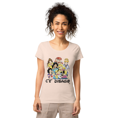 T-shirt da donna basica in tessuto organico Principesse 2,0 - Gufetto Brand 