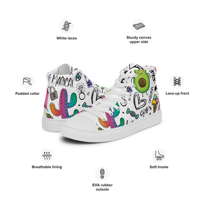 Sneakers alte in tela da donna UNICORN EDITION - Gufetto Brand 