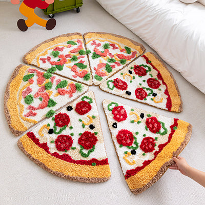 La camera da letto con tappeto in peluche divertente Pizza assorbe l'acqua - Gufetto Brand 