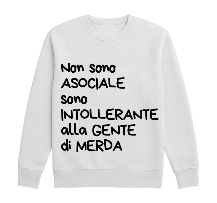 Felpa Classic Uomo Donna INTOLLERANTE ( IN8524123658 )