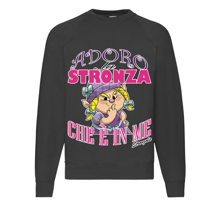 Felpa Classic Uomo Donna STRONZOLA ADORO ( AD87891236558 ) - Gufetto Brand 