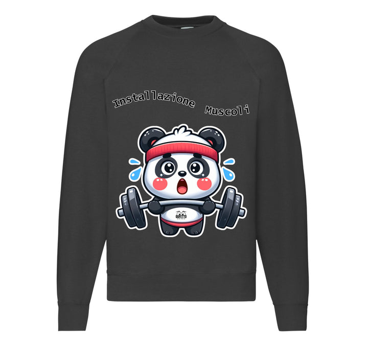 Felpa Classic Uomo Donna PANDA MUSCOLI ( PA489056789 ) - Gufetto Brand 