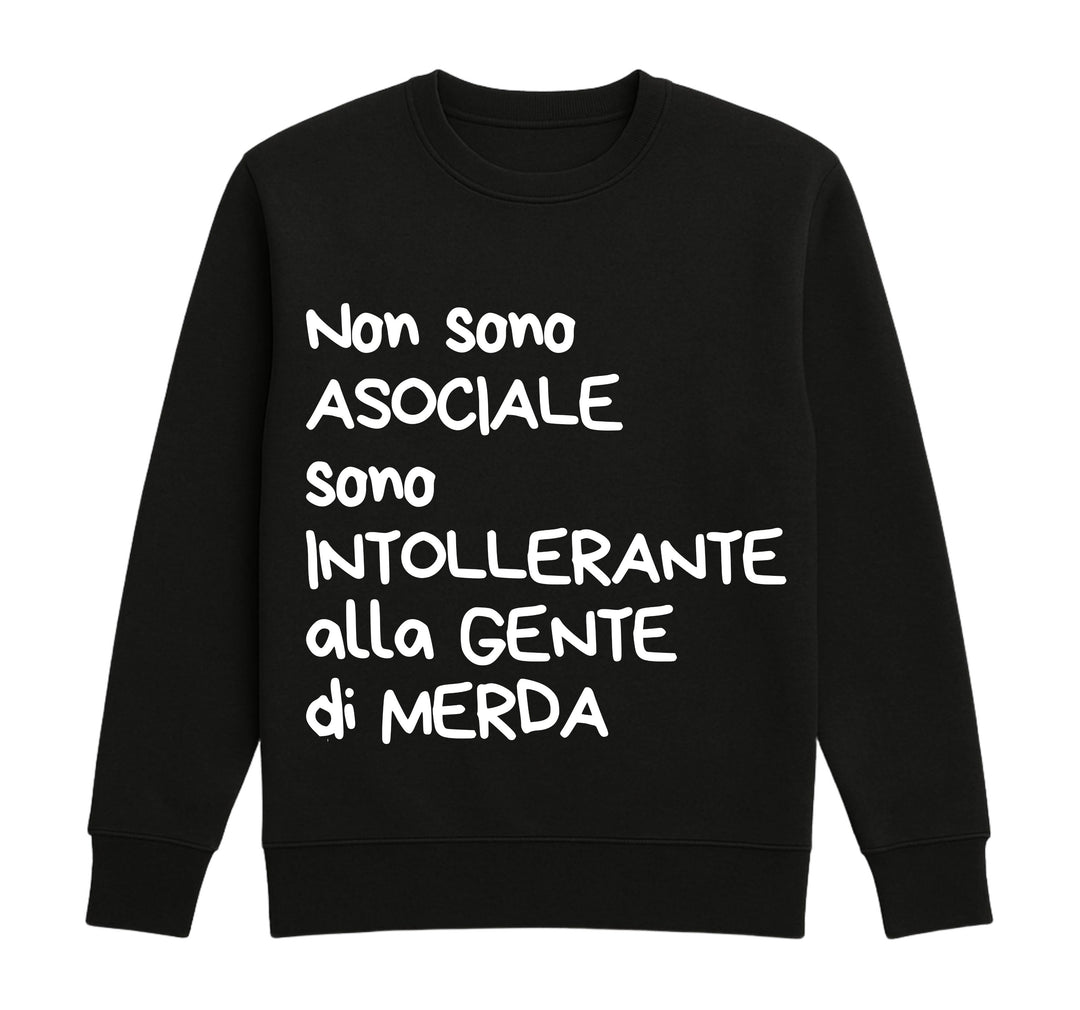 Felpa Classic Uomo Donna INTOLLERANTE ( IN8524123658 )