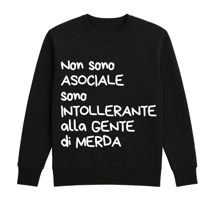 Felpa Classic Uomo Donna INTOLLERANTE ( IN8524123658 )