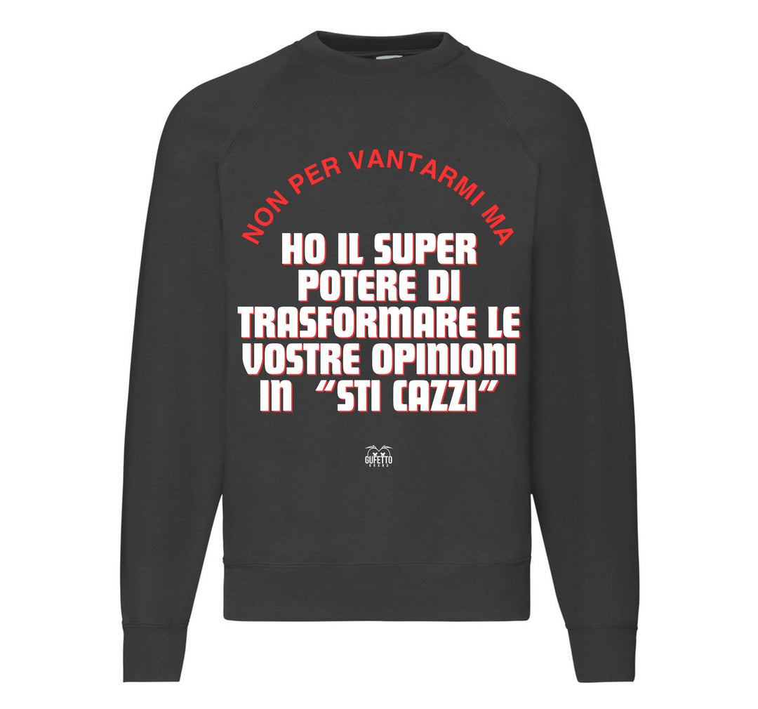 Felpa Classic Uomo Donna SUPERPOTERE ( SU1489324589 ) - Gufetto Brand 