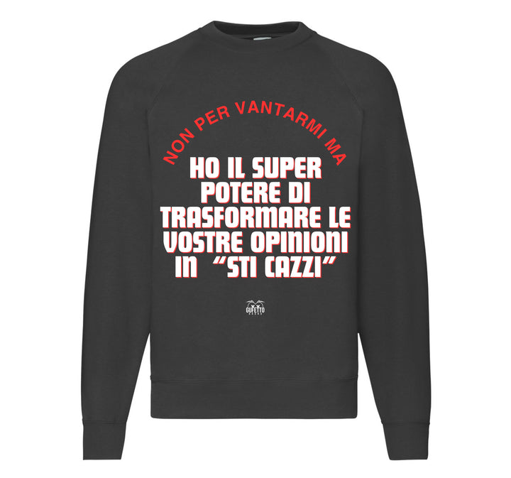 Felpa Classic Uomo Donna SUPERPOTERE ( SU1489324589 ) - Gufetto Brand 