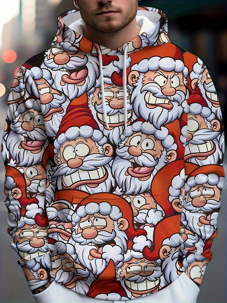 Men's Novelty Hoodie - Casual Polyester Knit, Machine Washable, Printed Design, Hat Shirt - Gufetto Brand 