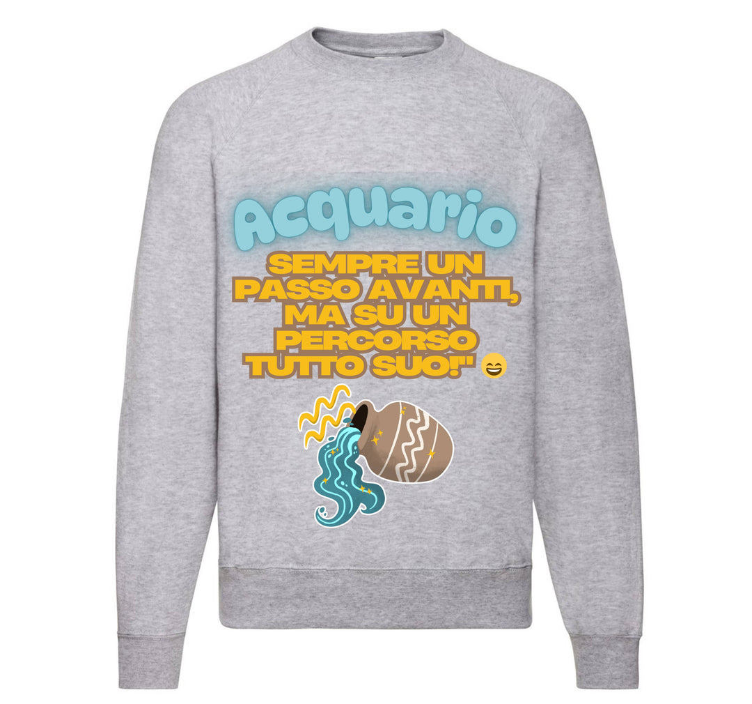 Felpa Classic Uomo Donna ACQUARIO ( AC49876543 ) - Gufetto Brand 