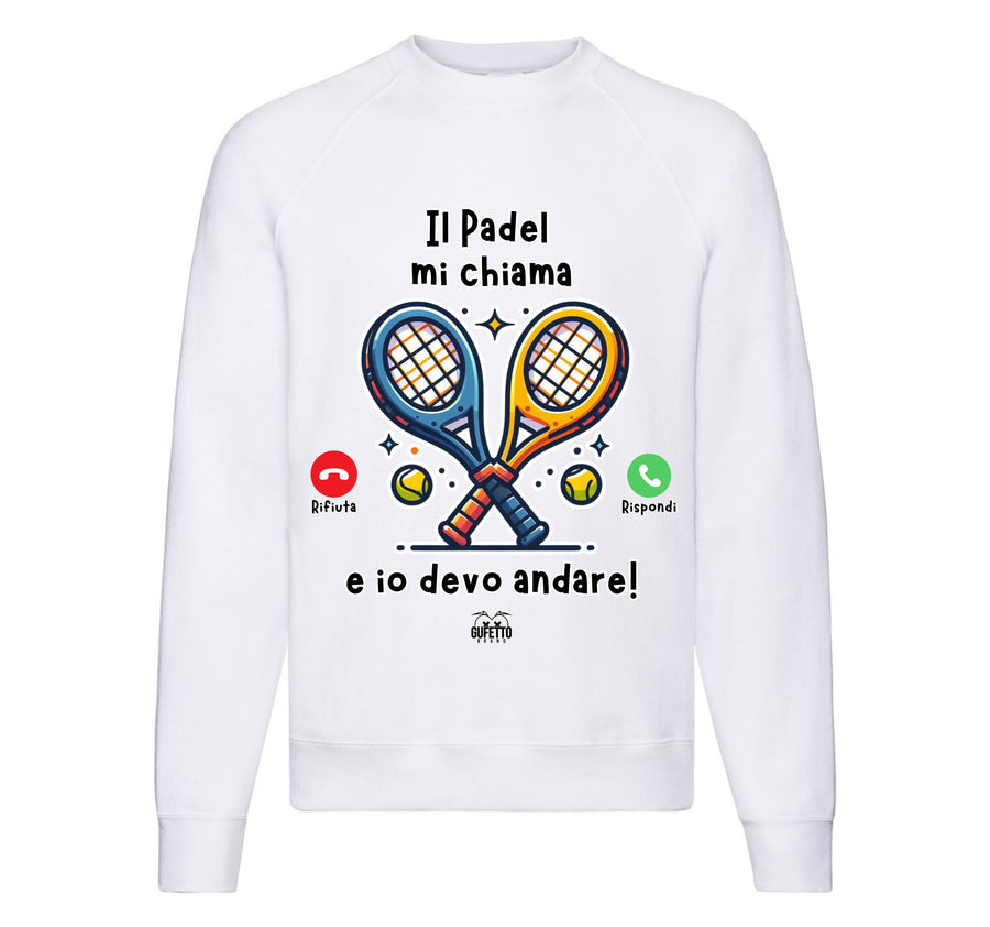Felpa Classic Uomo Donna CHIAMATA PADEL ( CP64869267194657 ) - Gufetto Brand 