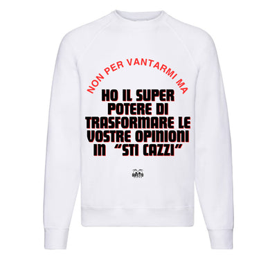 Felpa Classic Uomo Donna SUPERPOTERE ( SU1489324589 ) - Gufetto Brand 