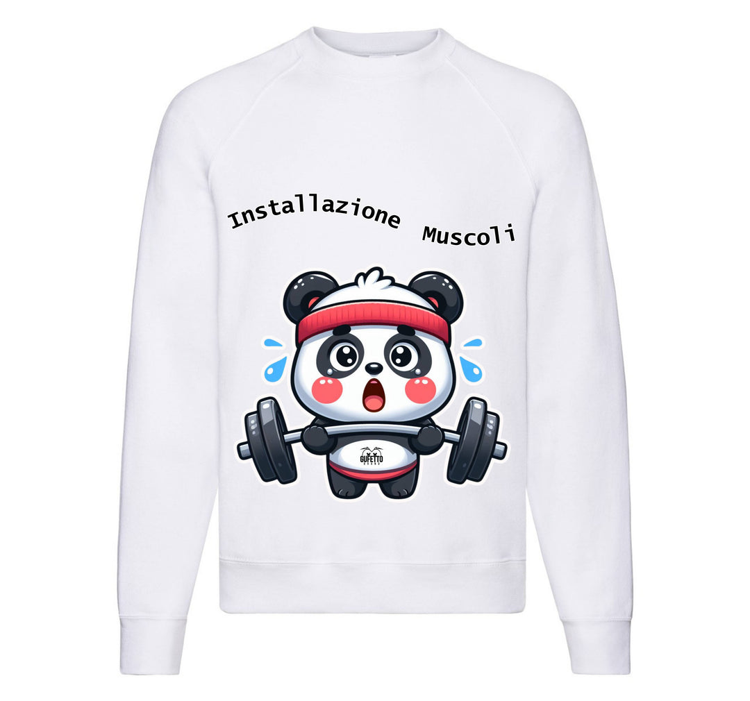 Felpa Classic Uomo Donna PANDA MUSCOLI ( PA489056789 ) - Gufetto Brand 