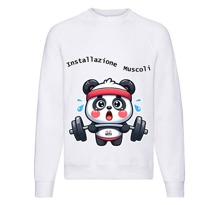 Felpa Classic Uomo Donna PANDA MUSCOLI ( PA489056789 ) - Gufetto Brand 