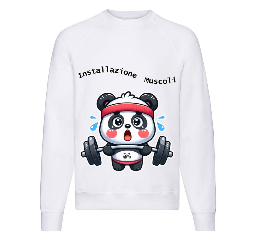 Felpa Classic Uomo Donna PANDA MUSCOLI ( PA489056789 ) - Gufetto Brand 