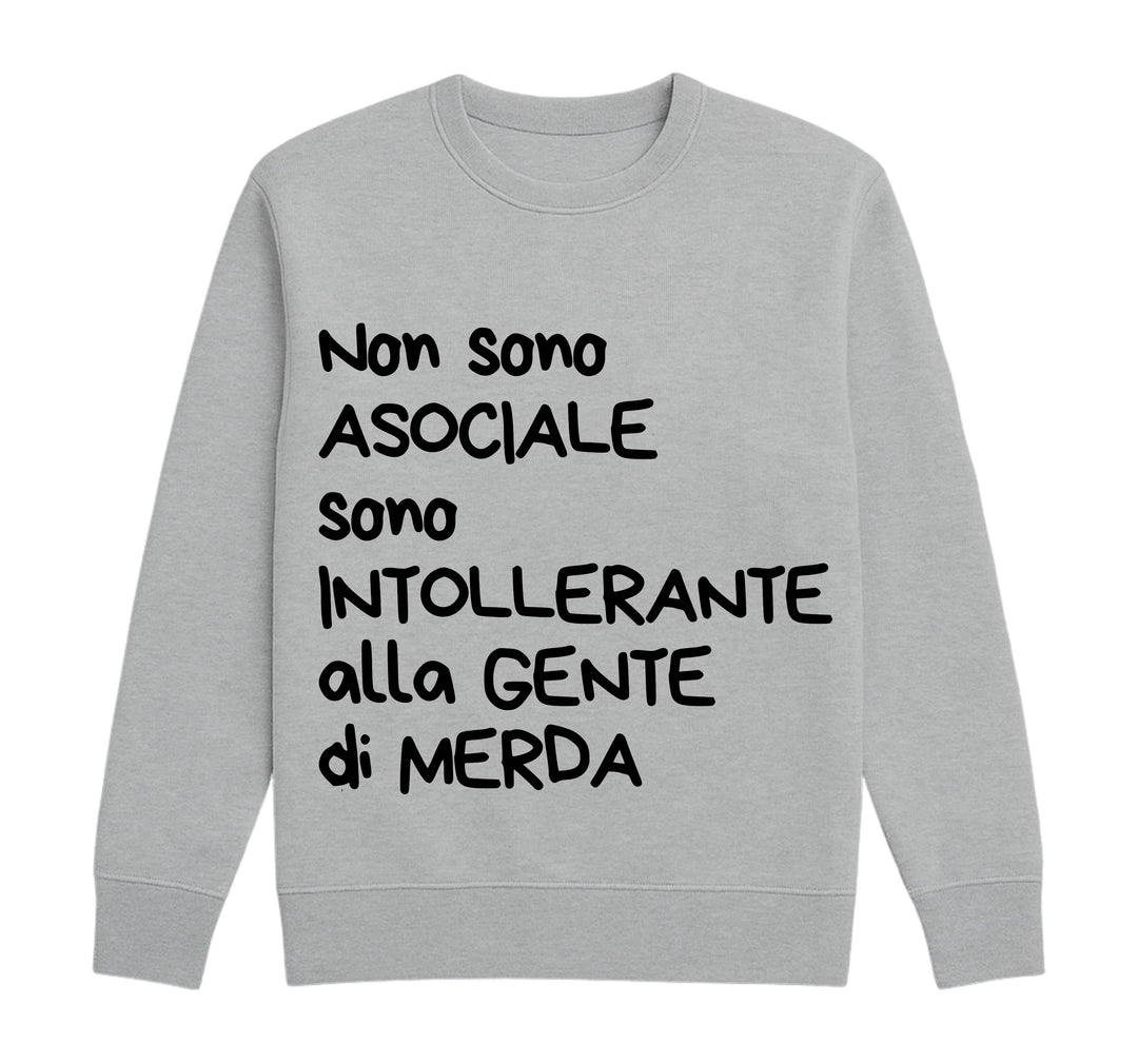 Felpa Classic Uomo Donna INTOLLERANTE ( IN8524123658 )