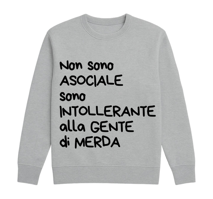 Felpa Classic Uomo Donna INTOLLERANTE ( IN8524123658 )
