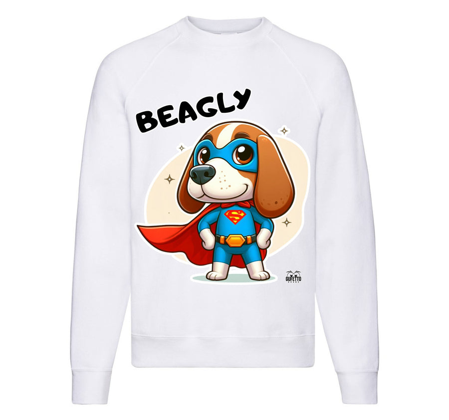 Felpa Classic Uomo Donna BEAGLY SUPER EROE ( BE2385746985 ) - Gufetto Brand 