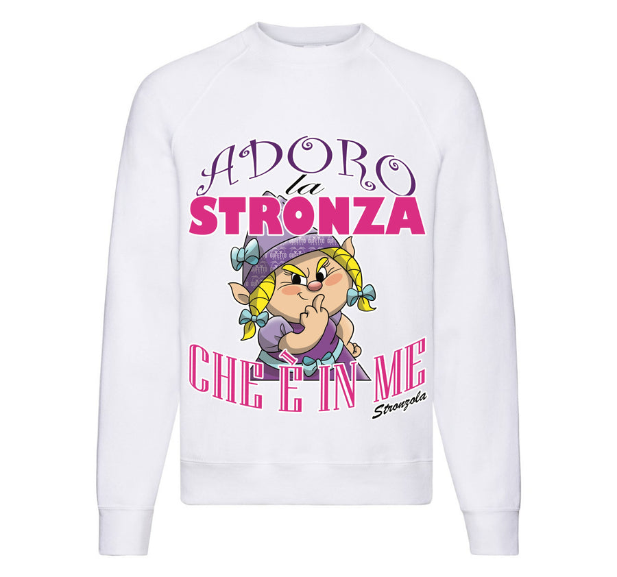 Felpa Classic Uomo Donna STRONZOLA ADORO ( AD87891236558 ) - Gufetto Brand 