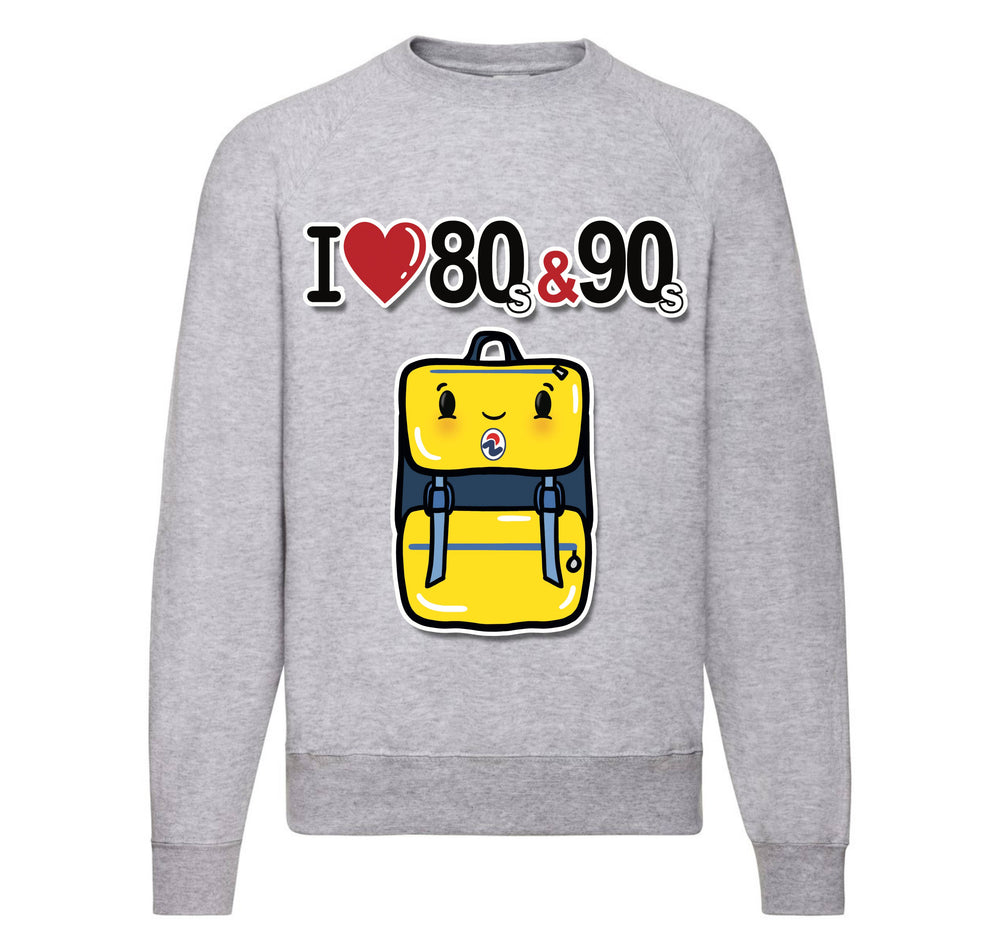 Felpa Classic Uomo Donna I LOVE 80/90 ZAINO ( ZA89056478 ) - Gufetto Brand 