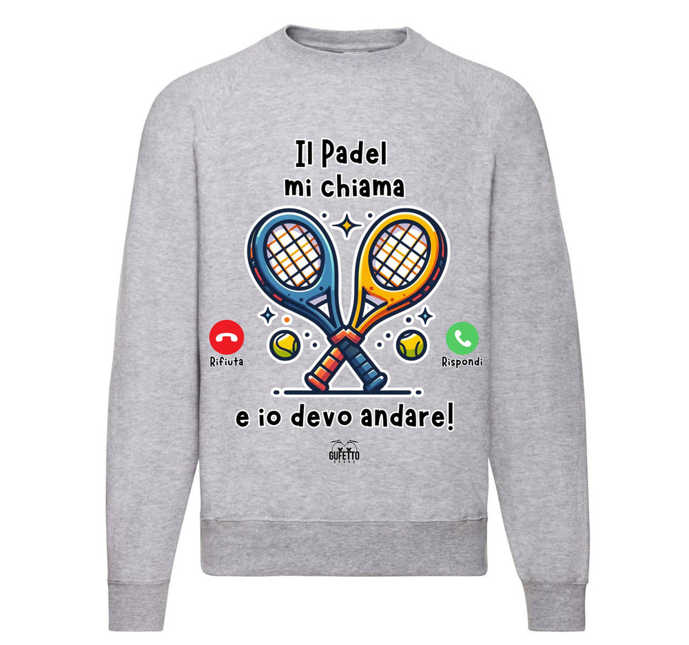Felpa Classic Uomo Donna CHIAMATA PADEL ( CP64869267194657 ) - Gufetto Brand 