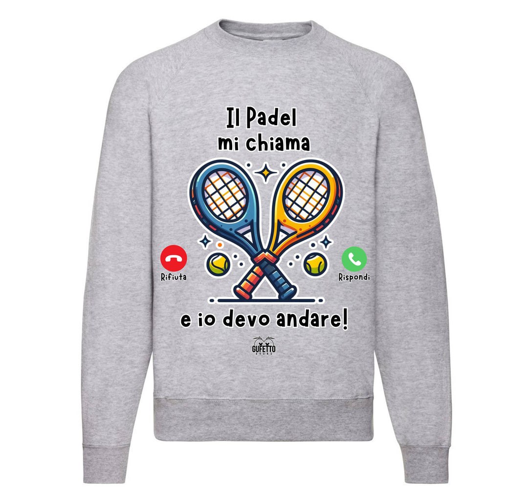 Felpa Classic Uomo Donna CHIAMATA PADEL ( CP64869267194657 ) - Gufetto Brand 