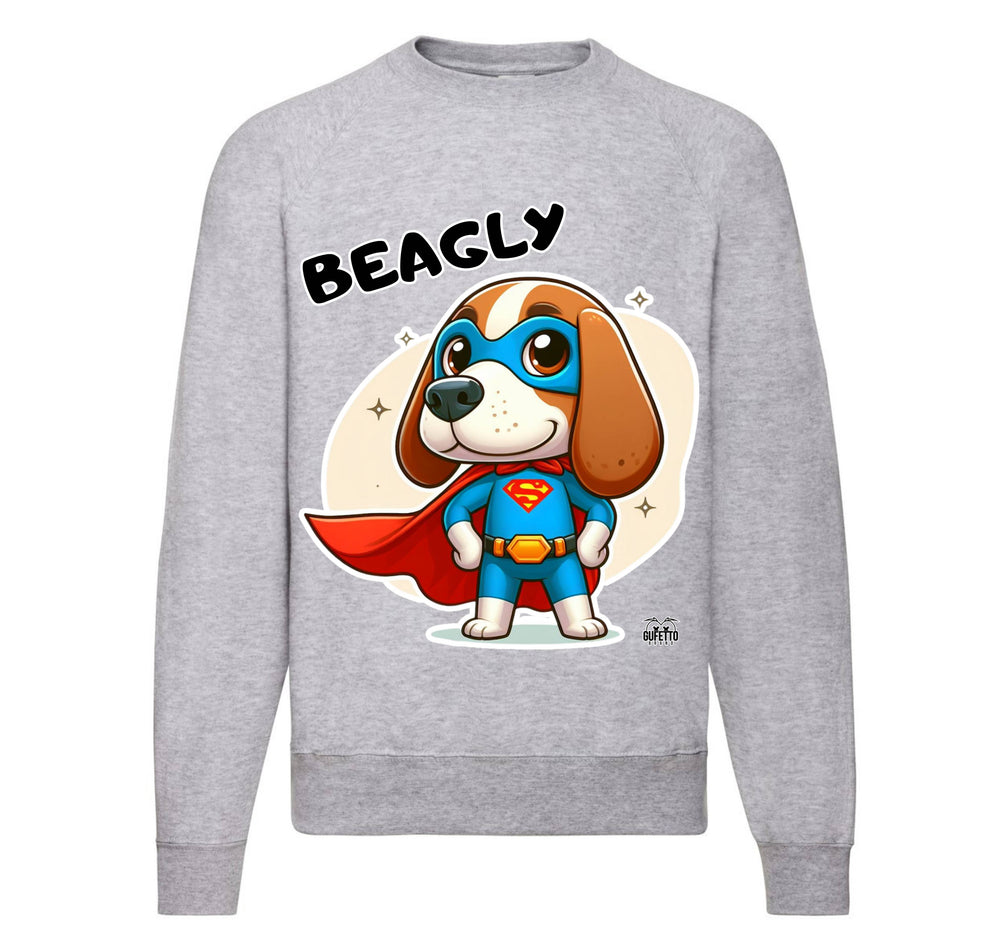 Felpa Classic Uomo Donna BEAGLY SUPER EROE ( BE2385746985 ) - Gufetto Brand 