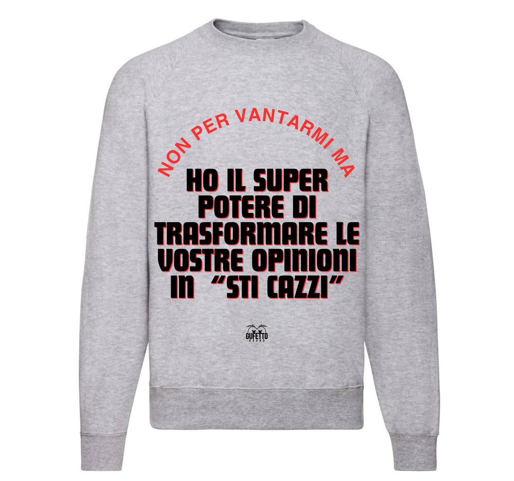 Felpa Classic Uomo Donna SUPERPOTERE ( SU1489324589 ) - Gufetto Brand 