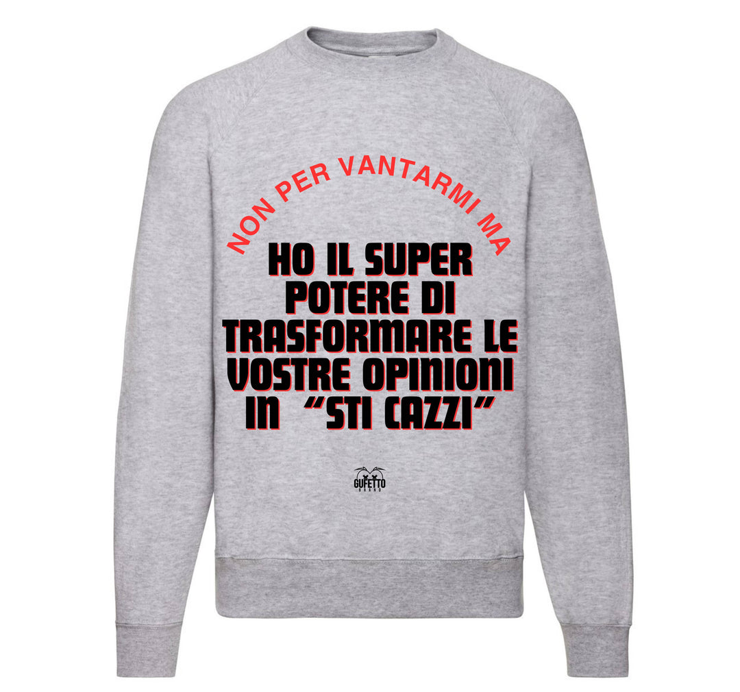 Felpa Classic Uomo Donna SUPERPOTERE ( SU1489324589 ) - Gufetto Brand 