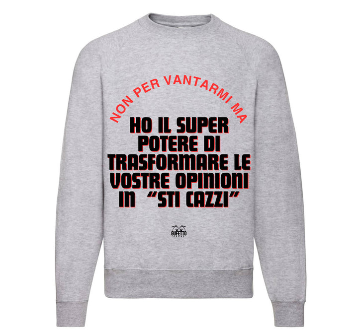 Felpa Classic Uomo Donna SUPERPOTERE ( SU1489324589 ) - Gufetto Brand 
