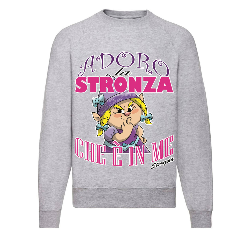 Felpa Classic Uomo Donna STRONZOLA ADORO ( AD87891236558 ) - Gufetto Brand 