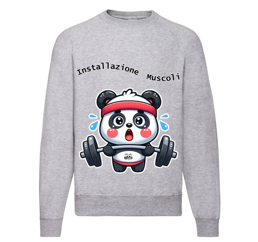Felpa Classic Uomo Donna PANDA MUSCOLI ( PA489056789 ) - Gufetto Brand 