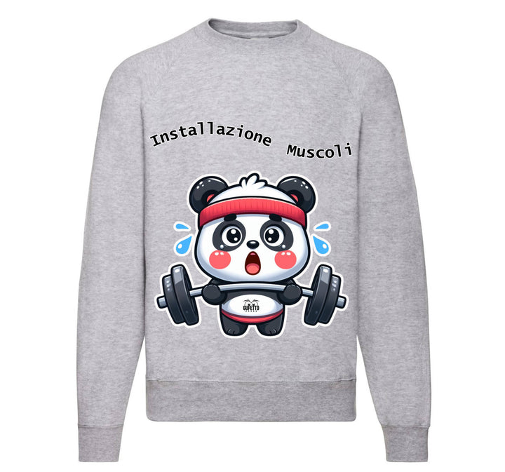 Felpa Classic Uomo Donna PANDA MUSCOLI ( PA489056789 ) - Gufetto Brand 