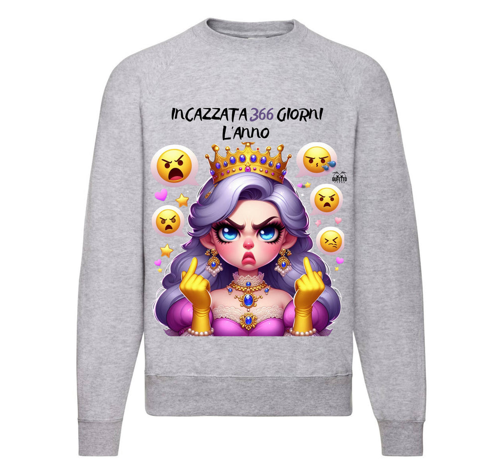 Felpa Classic Uomo Donna PRINCIPESSA INCAZZATA ( IN228866956  ) - Gufetto Brand 