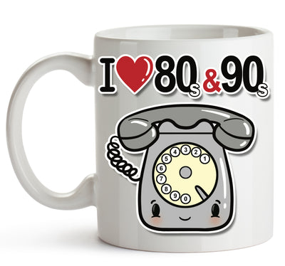 Tazza I LOVE 80/90 TELEFONO ( T893666578 ) - Gufetto Brand 